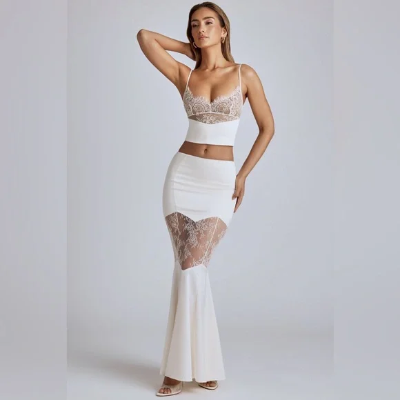 Oh Polly Bria Lace Panel Cami Top in Ivory - Picture 11 of 11